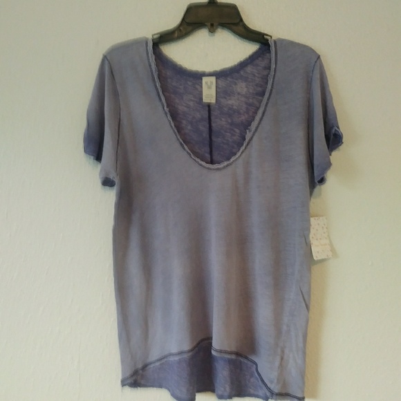 Free People lace trim linen tee - Picture 7 of 8